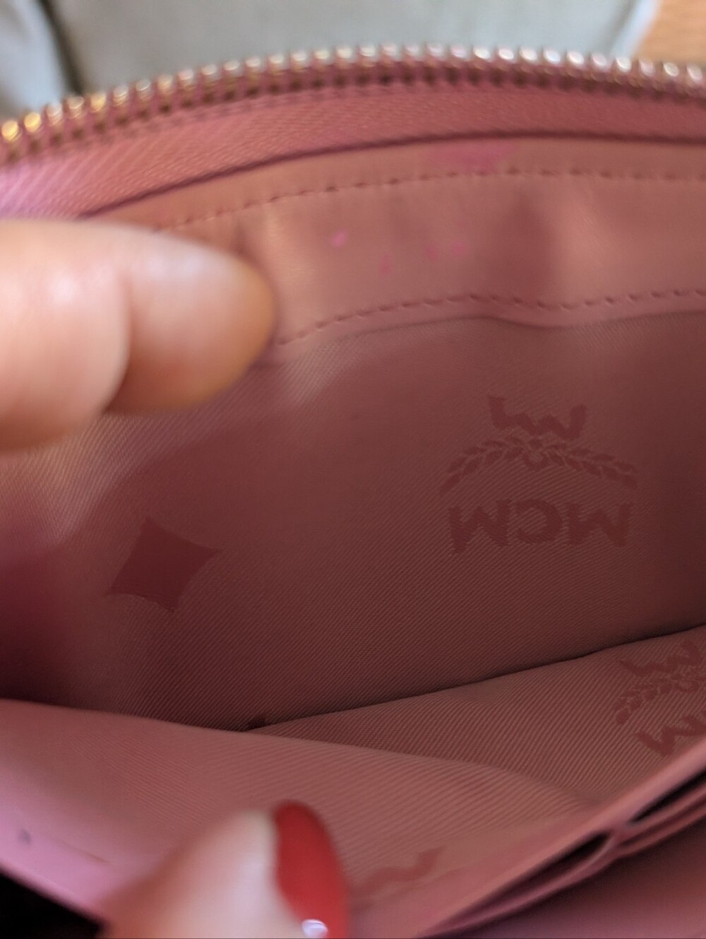 MCM Pink and Tan Zip-Around Wallet with Gold Accents! - Picture 8 of 8